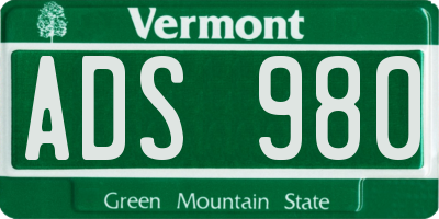 VT license plate ADS980