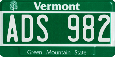 VT license plate ADS982