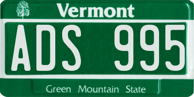VT license plate ADS995