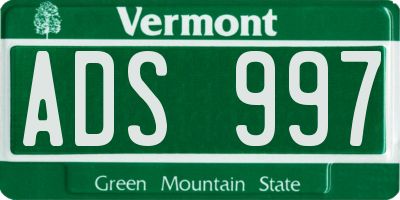 VT license plate ADS997