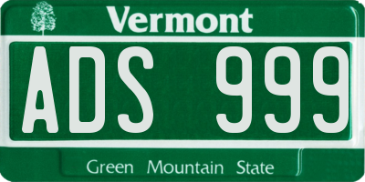 VT license plate ADS999