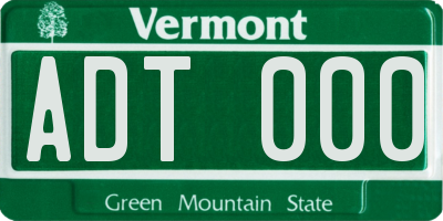 VT license plate ADT000