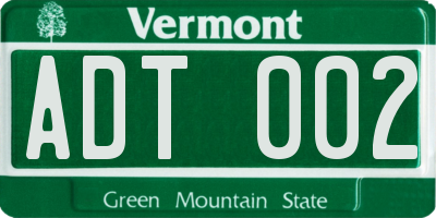 VT license plate ADT002
