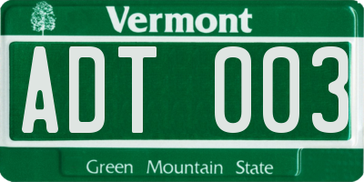 VT license plate ADT003