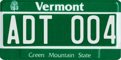 VT license plate ADT004