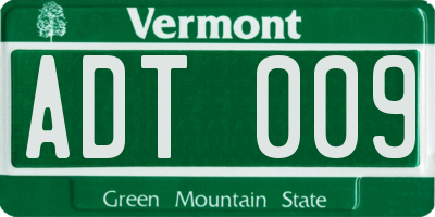 VT license plate ADT009