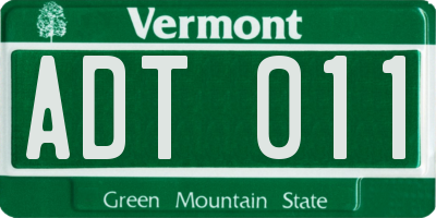 VT license plate ADT011