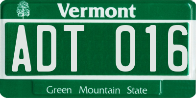 VT license plate ADT016