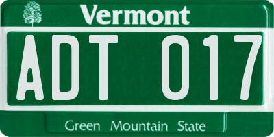 VT license plate ADT017