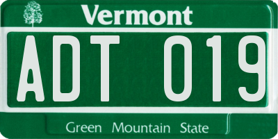 VT license plate ADT019