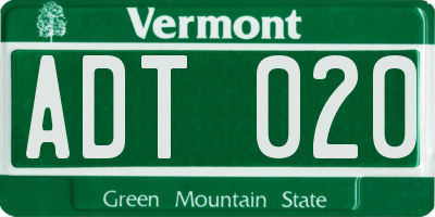 VT license plate ADT020