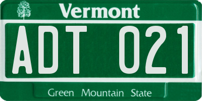 VT license plate ADT021
