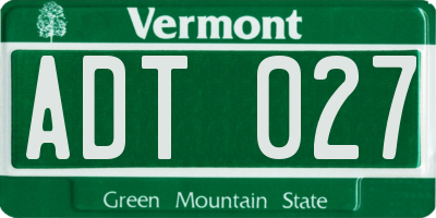 VT license plate ADT027