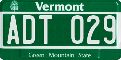 VT license plate ADT029