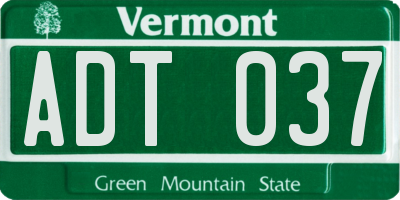 VT license plate ADT037