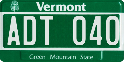 VT license plate ADT040
