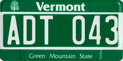 VT license plate ADT043