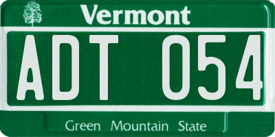 VT license plate ADT054
