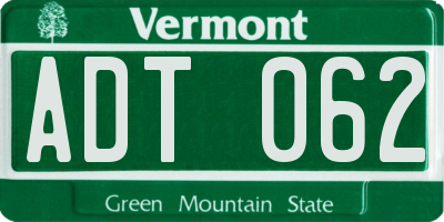 VT license plate ADT062