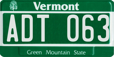 VT license plate ADT063