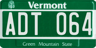 VT license plate ADT064