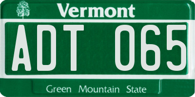 VT license plate ADT065