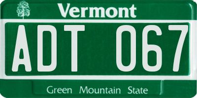 VT license plate ADT067
