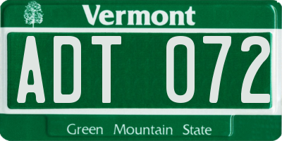 VT license plate ADT072