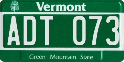 VT license plate ADT073