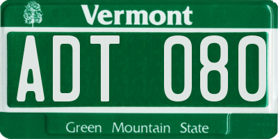 VT license plate ADT080