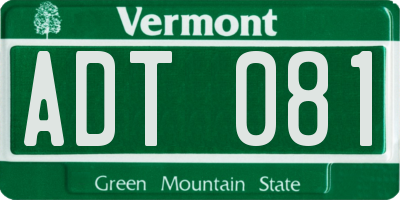VT license plate ADT081