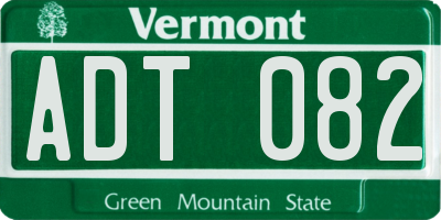 VT license plate ADT082