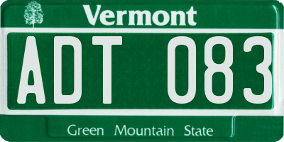 VT license plate ADT083