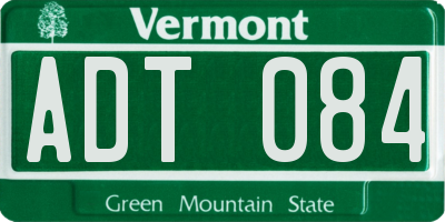 VT license plate ADT084