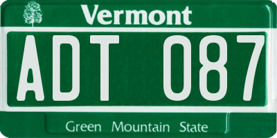 VT license plate ADT087
