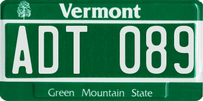 VT license plate ADT089
