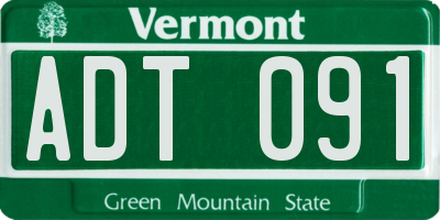 VT license plate ADT091