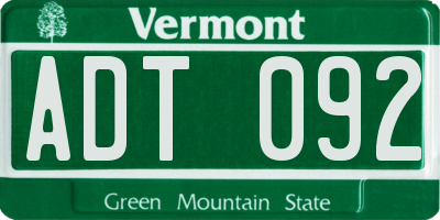 VT license plate ADT092