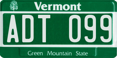 VT license plate ADT099