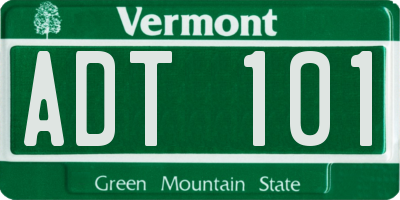 VT license plate ADT101