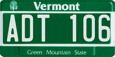 VT license plate ADT106