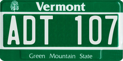 VT license plate ADT107
