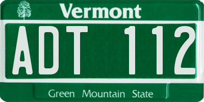 VT license plate ADT112