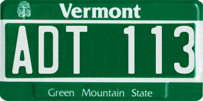 VT license plate ADT113