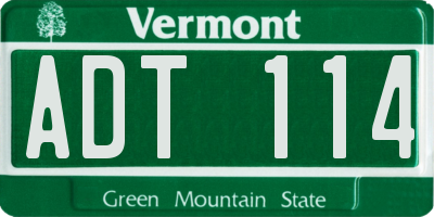 VT license plate ADT114