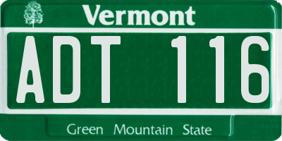 VT license plate ADT116