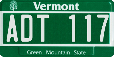 VT license plate ADT117