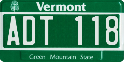 VT license plate ADT118