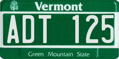 VT license plate ADT125