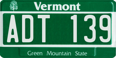 VT license plate ADT139